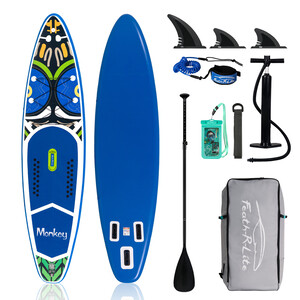 Inflatable Surfing Paddle Board 11'6" - Monkey Blue