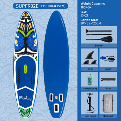 Inflatable Surfing Paddle Board 11'6" - Monkey Blue