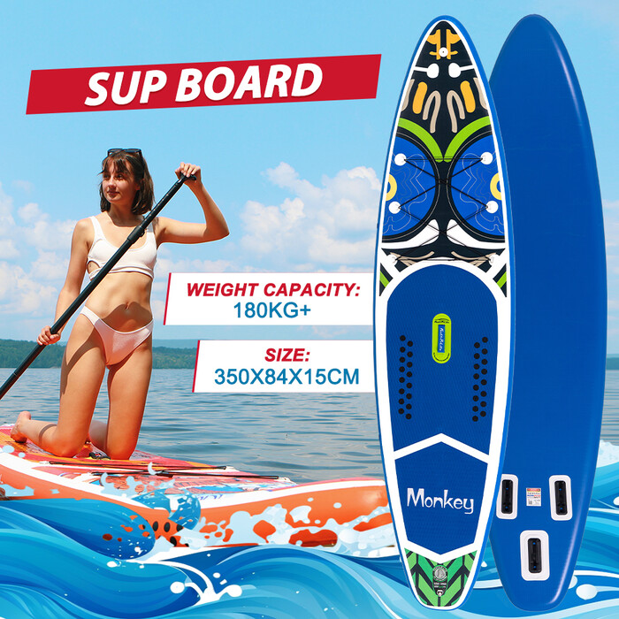 Inflatable Surfing Paddle Board 11'6" - Monkey Blue