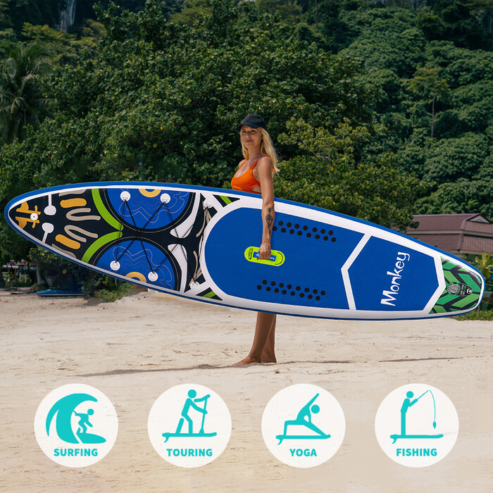 Inflatable Surfing Paddle Board 11'6" - Monkey Blue