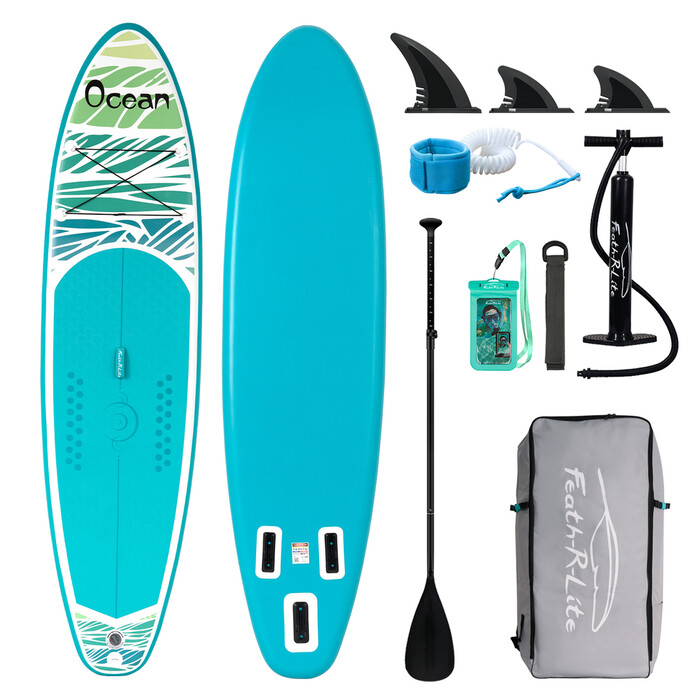 Inflatable Surfing Paddle Board 11' - Ocean Sky Blue