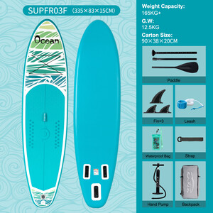 Inflatable Surfing Paddle Board 11' - Ocean Sky Blue