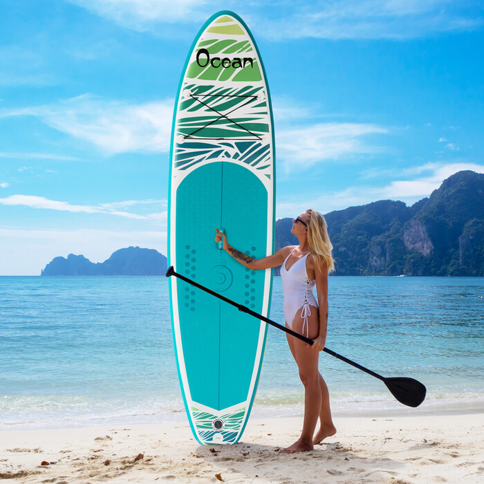 Inflatable Surfing Paddle Board 11' - Ocean Sky Blue