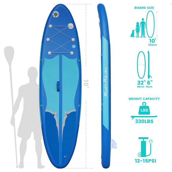 Inflatable Surfing Paddle Board 11' - Blue