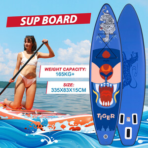 Inflatable Surfing Paddle Board 11' - Tiger Blue