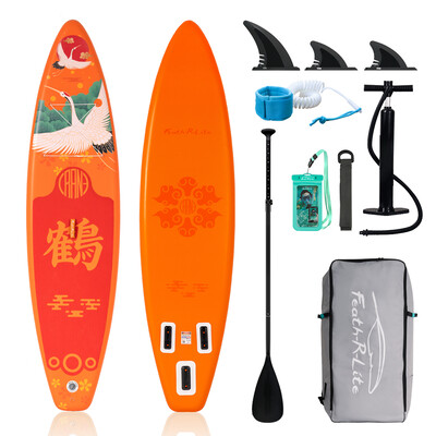 Inflatable Surfing Paddle Board 11' - Orange Crane