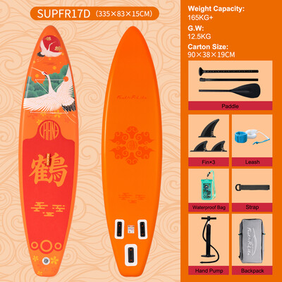 Inflatable Surfing Paddle Board 11' - Orange Crane