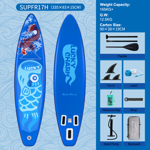 Inflatable Surfing Paddle Board 11' - Lucky Blue