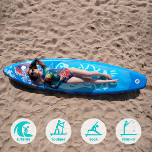 Inflatable Surfing Paddle Board 11' - Lucky Blue