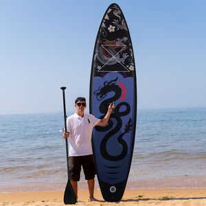 Inflatable Surfing Paddle Board 11' - Black Dragon