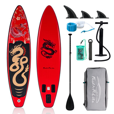 Inflatable Surfing Paddle Board 11' - Red Dragon